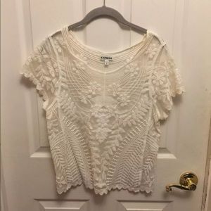 Express White Lace Top